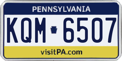 PA license plate KQM6507