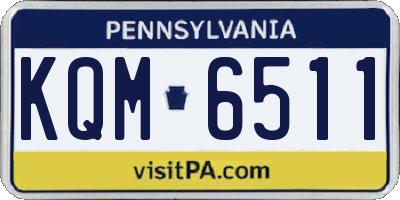 PA license plate KQM6511