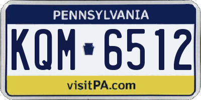 PA license plate KQM6512