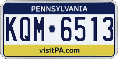 PA license plate KQM6513