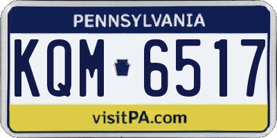 PA license plate KQM6517