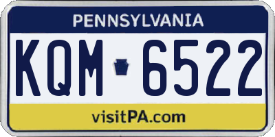 PA license plate KQM6522