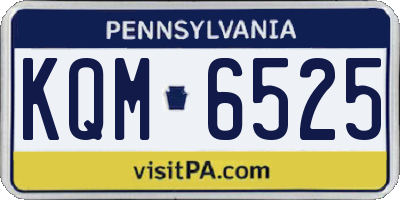 PA license plate KQM6525