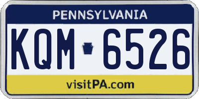 PA license plate KQM6526