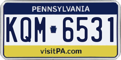 PA license plate KQM6531