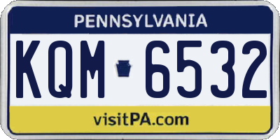 PA license plate KQM6532