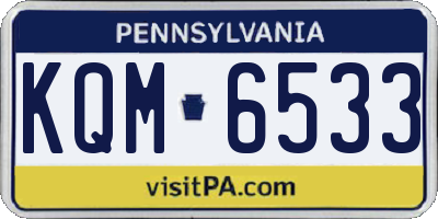 PA license plate KQM6533
