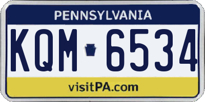 PA license plate KQM6534