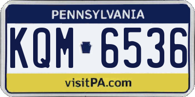 PA license plate KQM6536