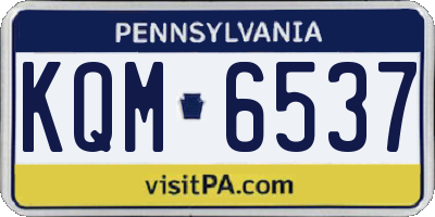 PA license plate KQM6537