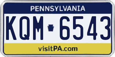 PA license plate KQM6543