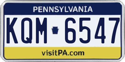 PA license plate KQM6547