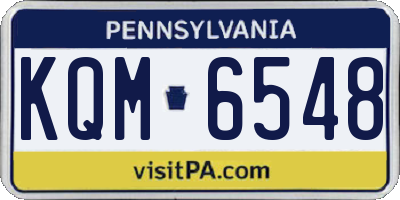 PA license plate KQM6548