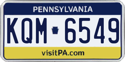 PA license plate KQM6549