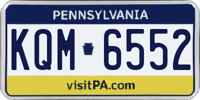 PA license plate KQM6552