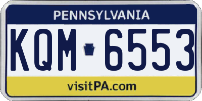 PA license plate KQM6553