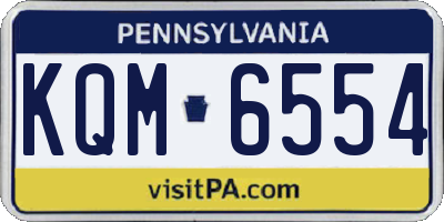 PA license plate KQM6554