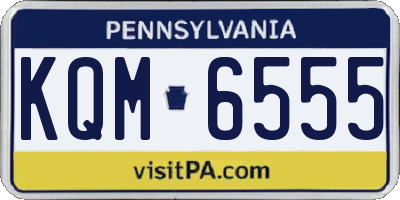 PA license plate KQM6555