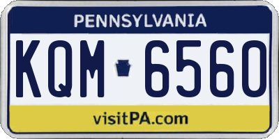 PA license plate KQM6560