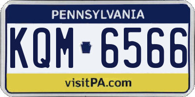 PA license plate KQM6566