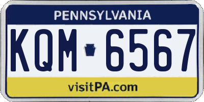 PA license plate KQM6567