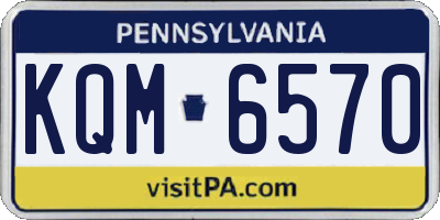 PA license plate KQM6570