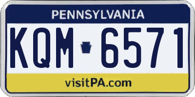 PA license plate KQM6571