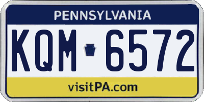 PA license plate KQM6572