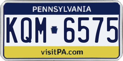 PA license plate KQM6575