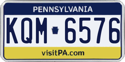 PA license plate KQM6576