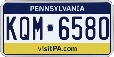 PA license plate KQM6580