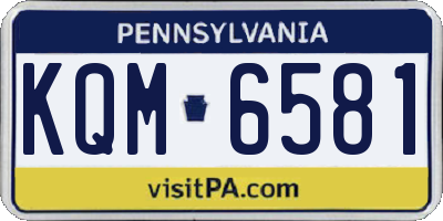 PA license plate KQM6581