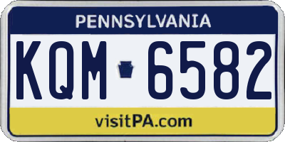 PA license plate KQM6582