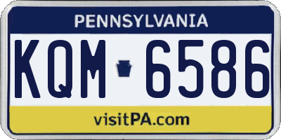 PA license plate KQM6586