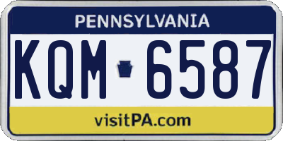 PA license plate KQM6587