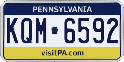 PA license plate KQM6592