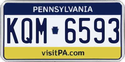 PA license plate KQM6593