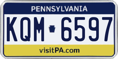 PA license plate KQM6597