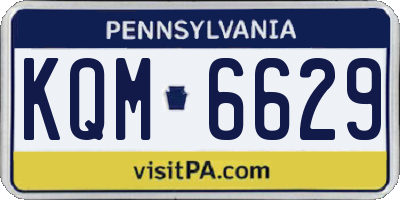 PA license plate KQM6629