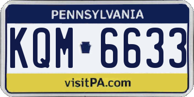 PA license plate KQM6633
