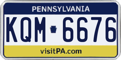 PA license plate KQM6676