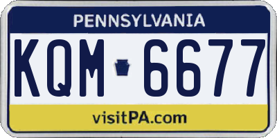 PA license plate KQM6677