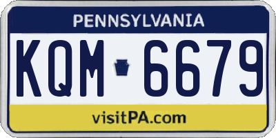 PA license plate KQM6679