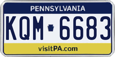 PA license plate KQM6683