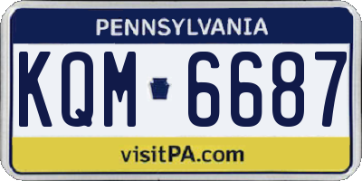 PA license plate KQM6687