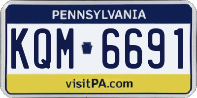 PA license plate KQM6691