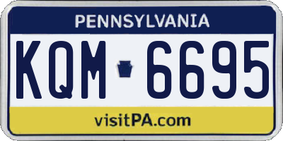 PA license plate KQM6695