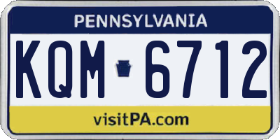 PA license plate KQM6712