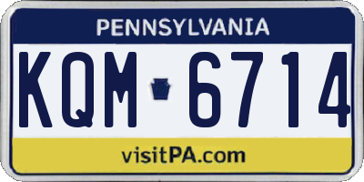 PA license plate KQM6714