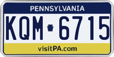 PA license plate KQM6715